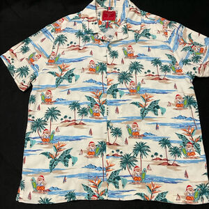 DENIM & FLOWERS-LARGE  SHORT SLEEVE SANTA SHIRT